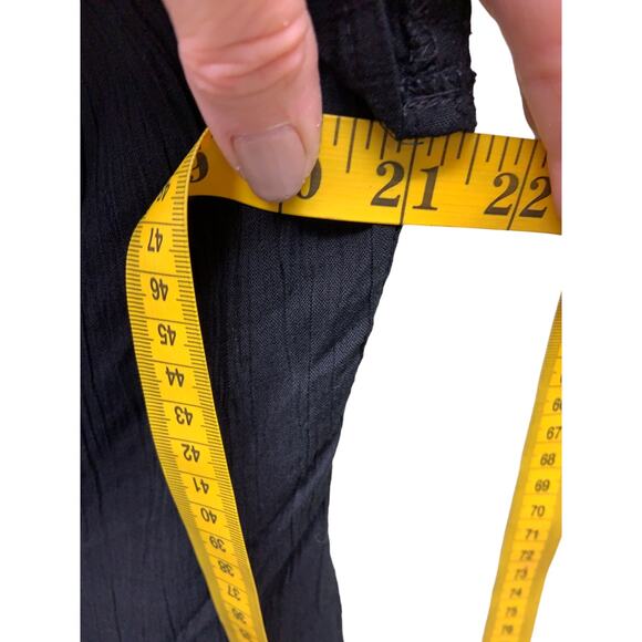 Betsy Lauren Womens Solid Black Midi Dress Short Sleeve Accent Buttons Size 13 - Picture 6 of 7